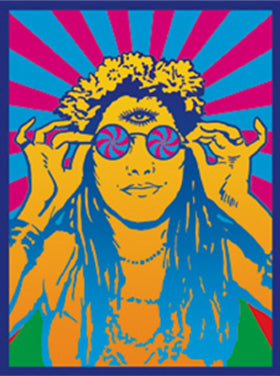 60's Retro Psycedelic Hippy Chick
