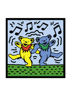Grateful Dead Dancing Bears on Blue